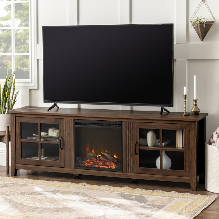 Dake tv stand with shop fireplace